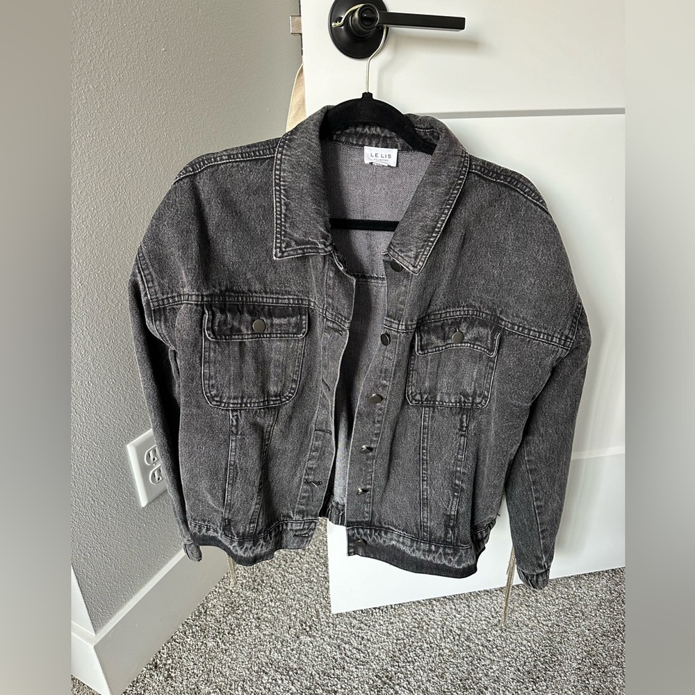 Women’s rhinestone fringe jean jacket